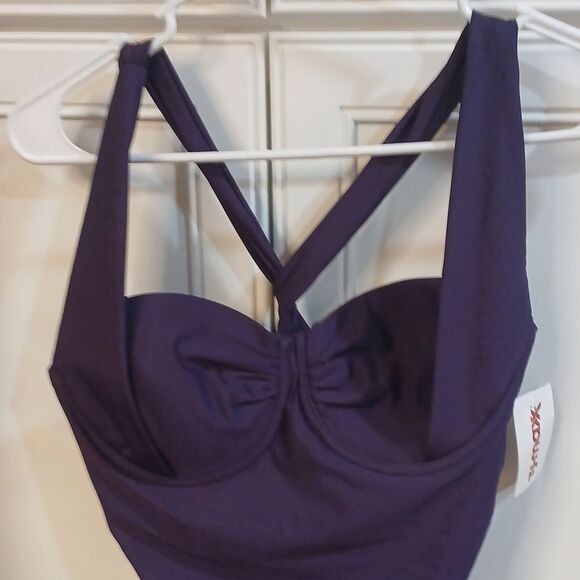 Miraclesuit Elegant Purple Swimsuit NWT Size 10 - Picture 3 of 8